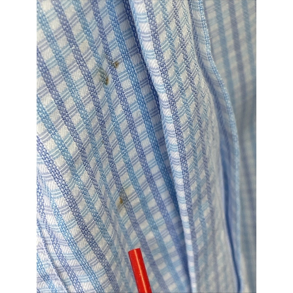 Tommy Bahama Mens 17.5 32 /33 Blue Check 100% Cotton LS Button Up Shirt Classic - Picture 10 of 16